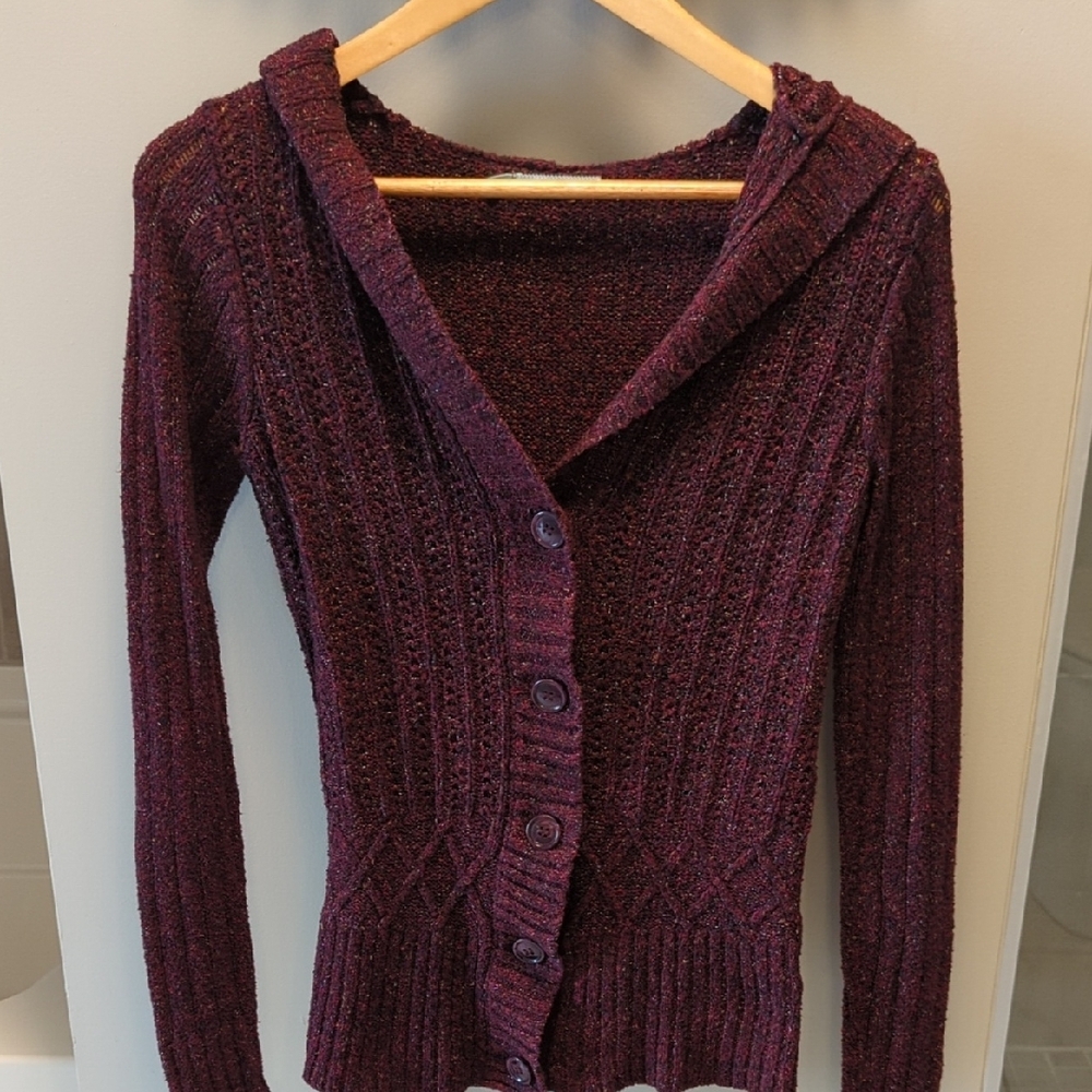 Ribbed Knit Cardigan Sweater